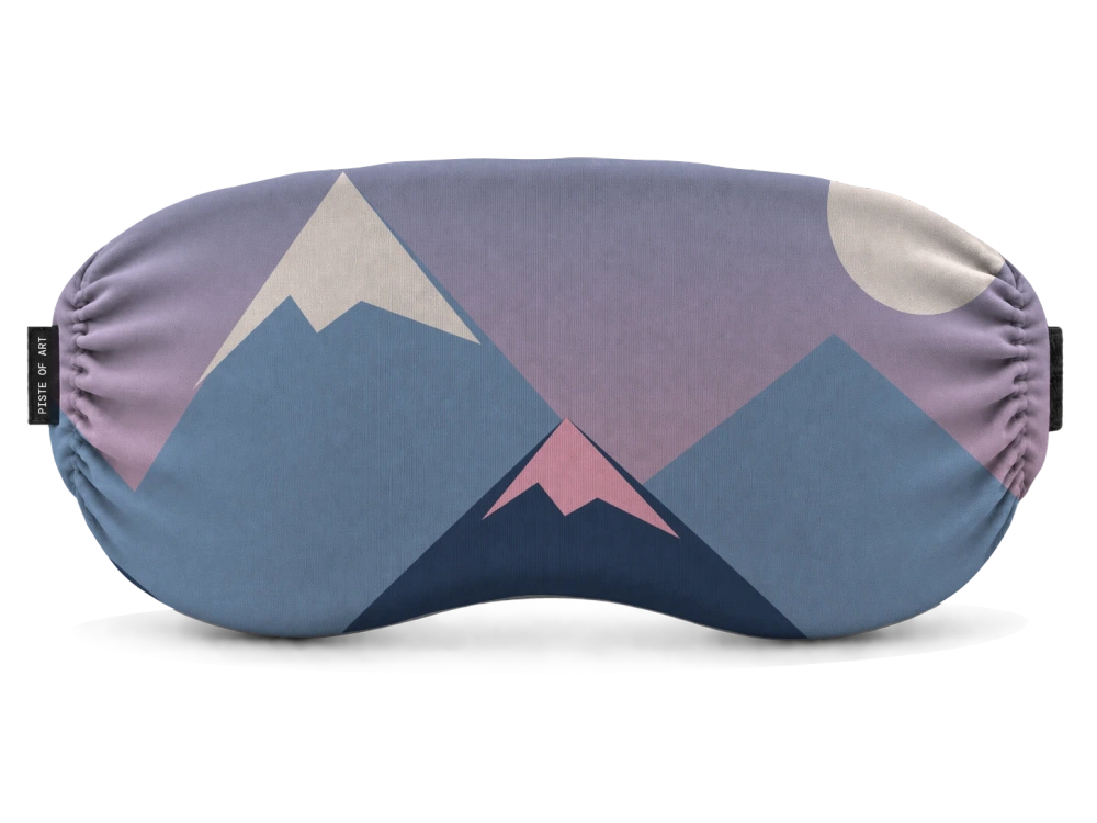 Print Alpenglow · Roze & blauw op een skibrilhoes