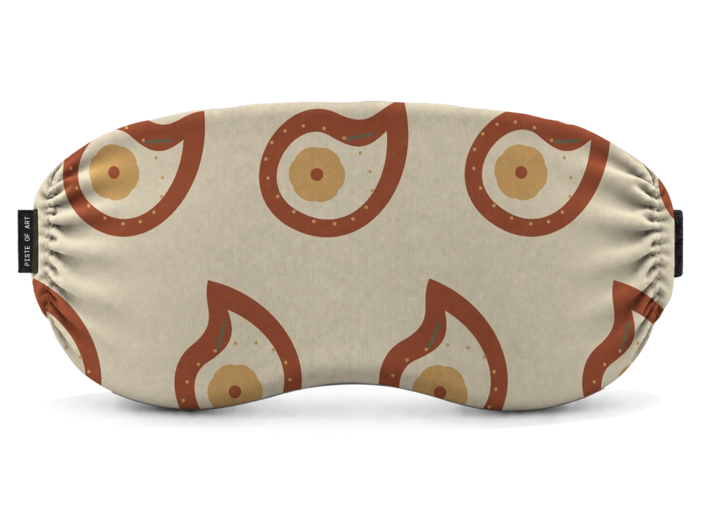 Print Alpine paisley · Cream & rust op een skibrilhoes