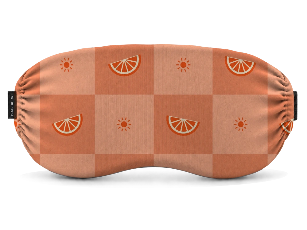 Print Citrus check · Peach spritz op een skibrilhoes