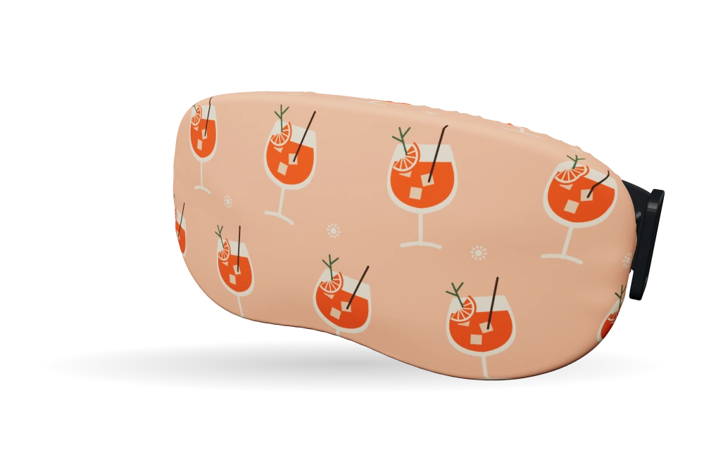 Print Spritz please · Peach spritz op een skibrilhoes