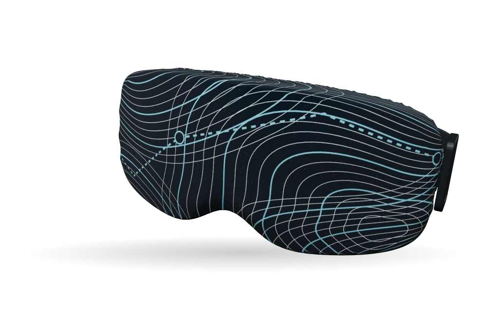 Print Backcountry map · Glacier op een skibrilhoes