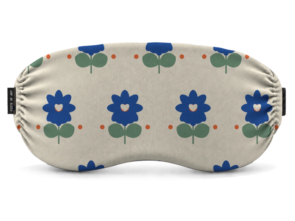 Print Folk bloom · Cobalt garden op een skibrilhoes