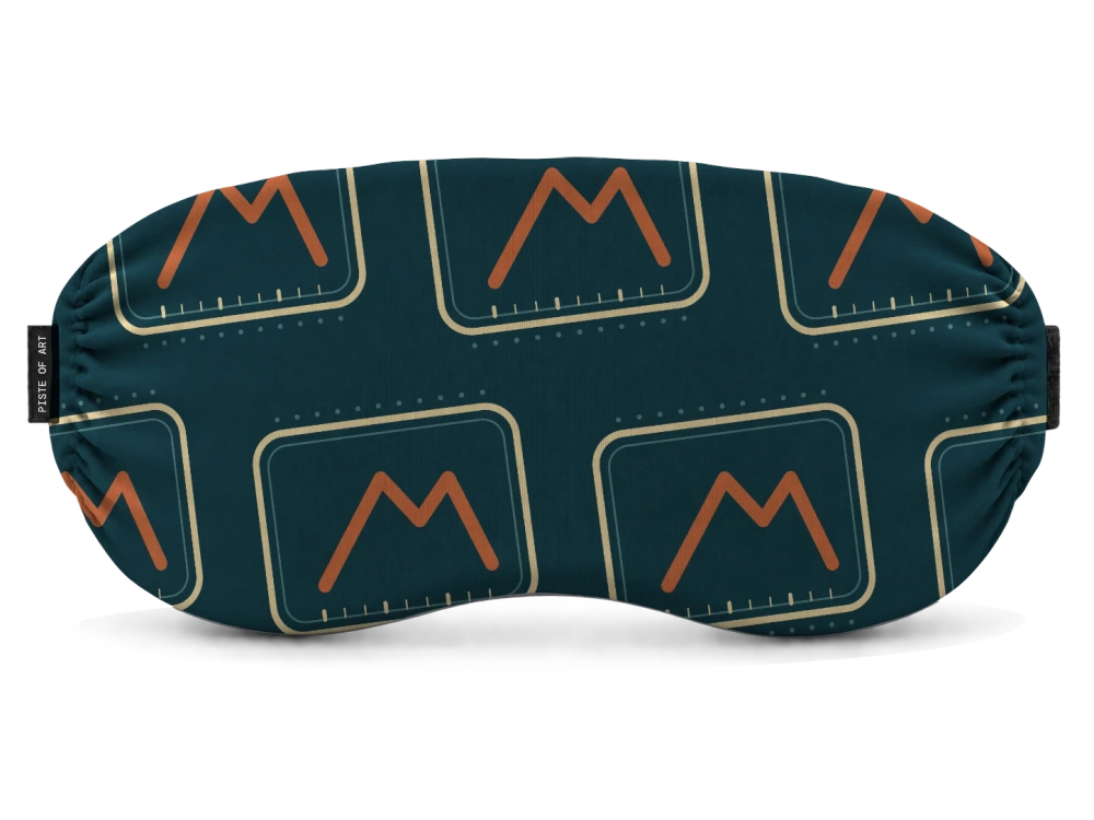 Print Lift ticket · Petrol & burnt orange op een skibrilhoes