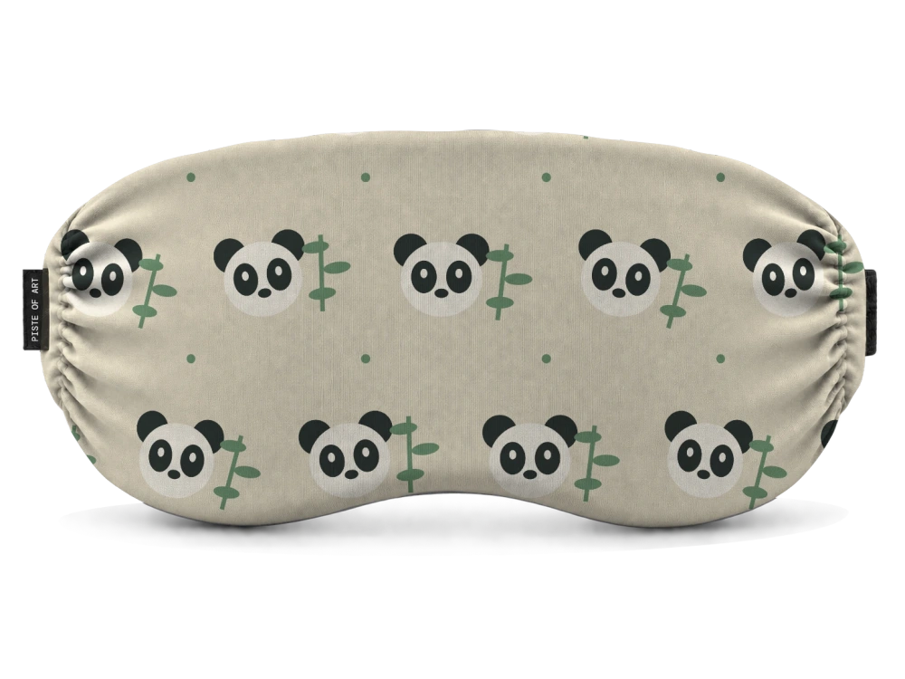 Print Panda pause · Crème op een skibrilhoes
