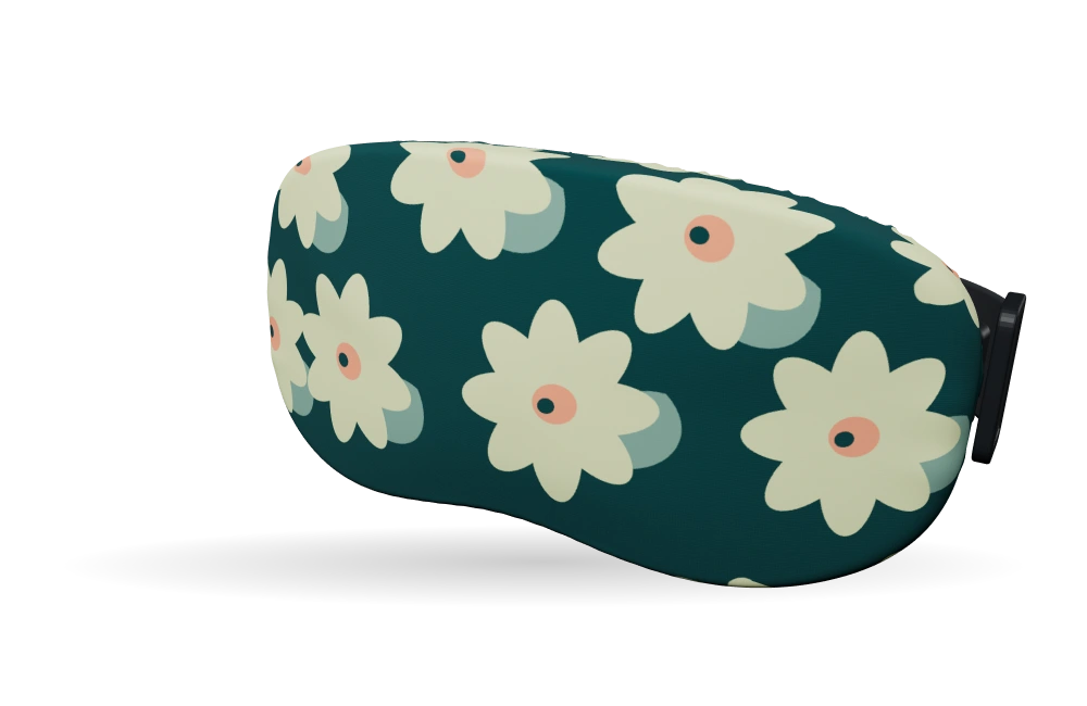 Print Petal parade · Teal bloom op een skibrilhoes