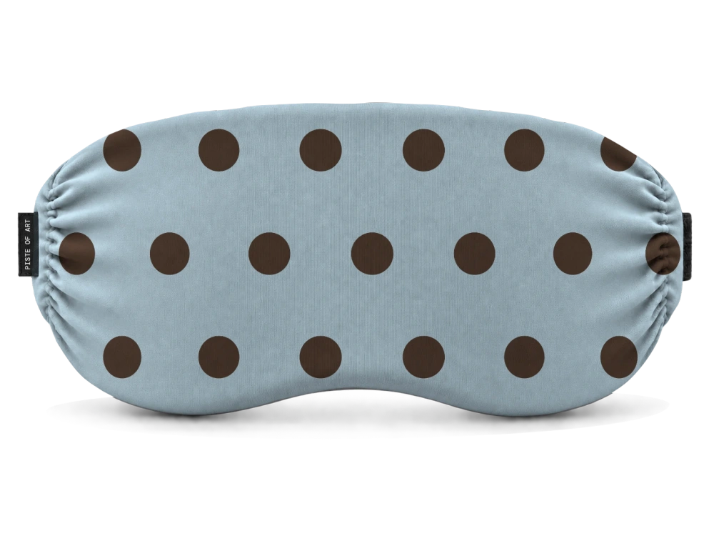 Print Polka classic · Sky & cocoa op een skibrilhoes