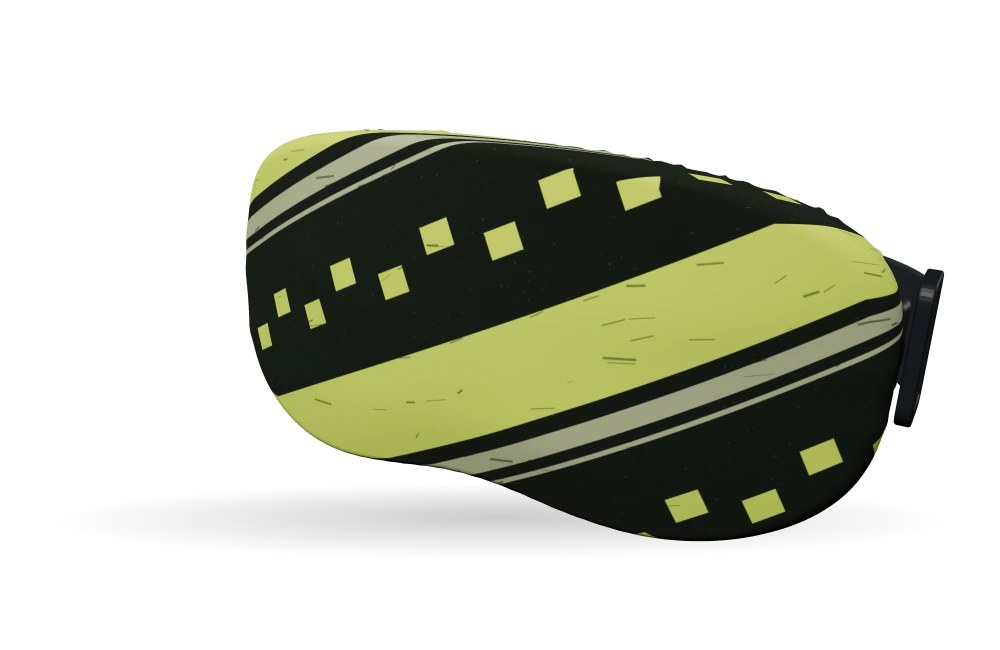 Print Ripped race · Acid olive op een skibrilhoes